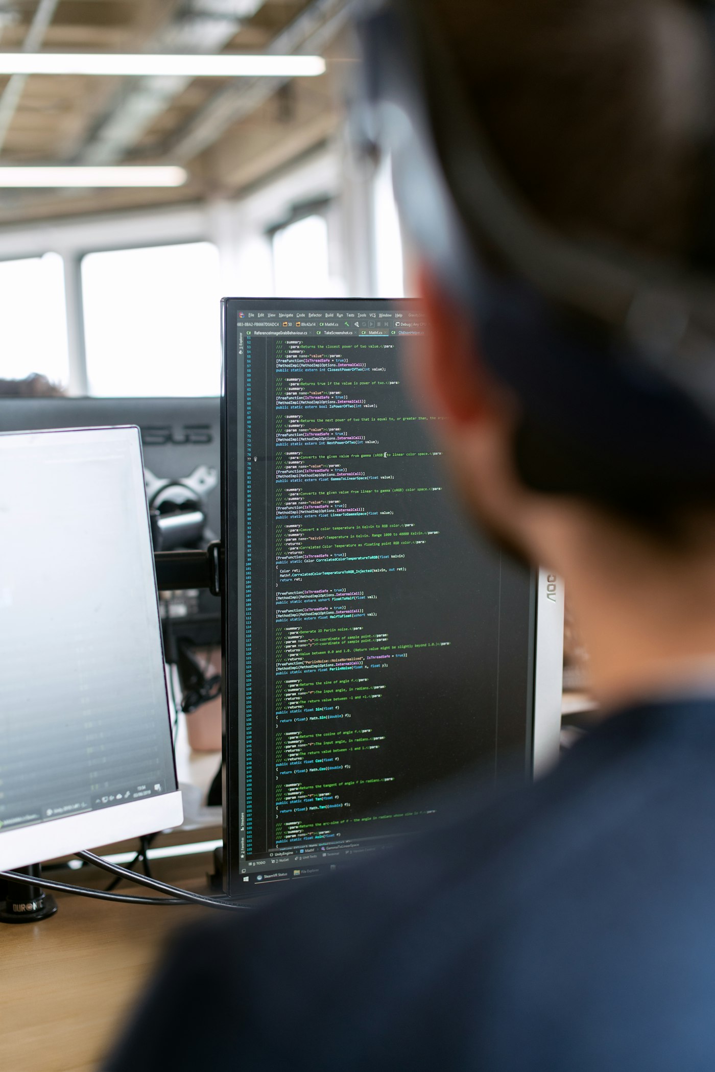 Engineer writing code